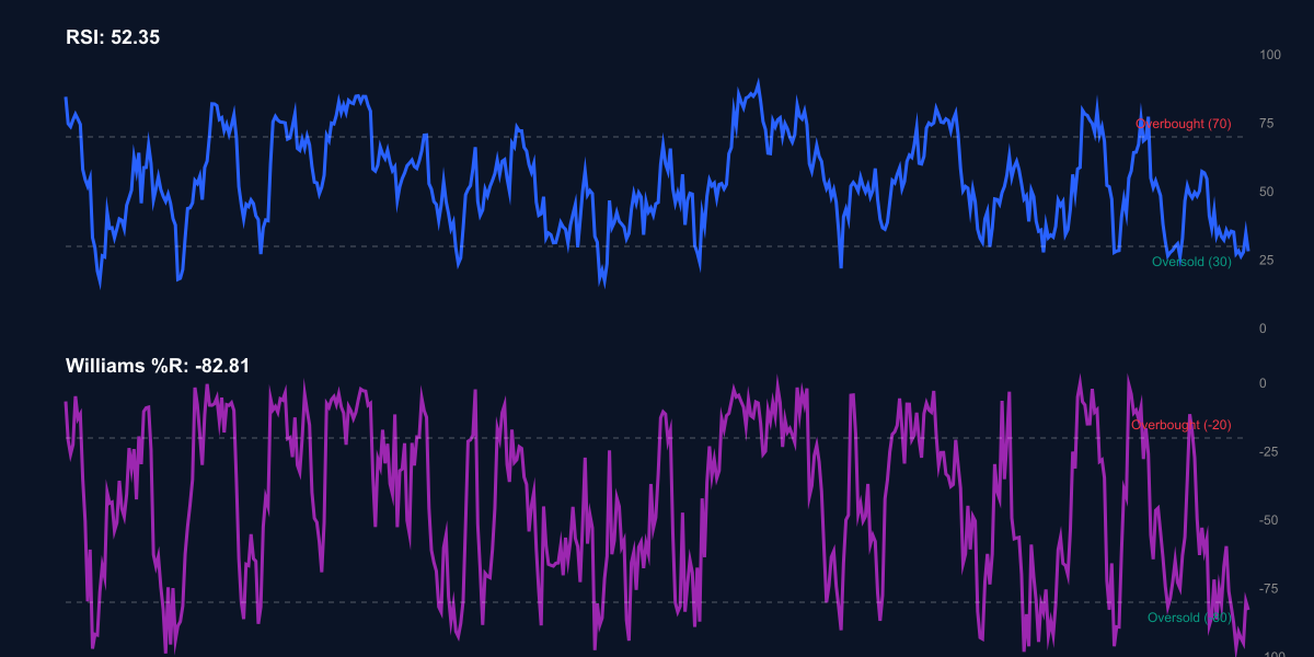 RSI + Williams %R للبيتكوين - إشارات ذروة البيع